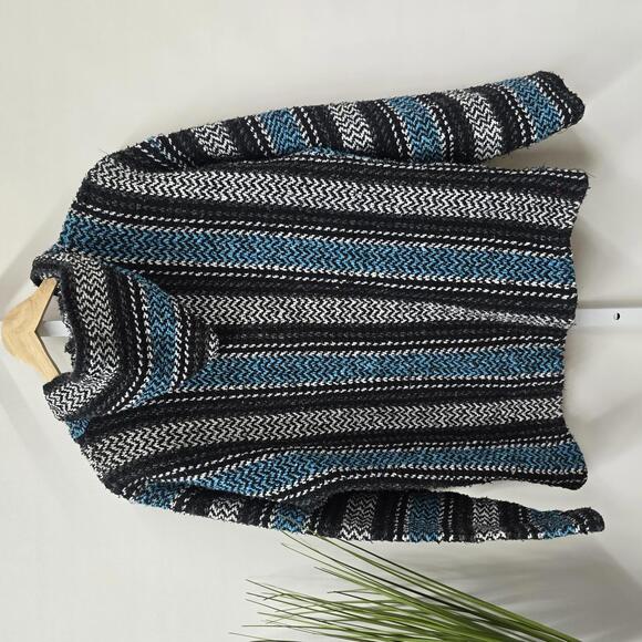 Baja Joe Striped Pullover Hoodie - Casual &‎ Cozy Sweater - Picture 2 of 3